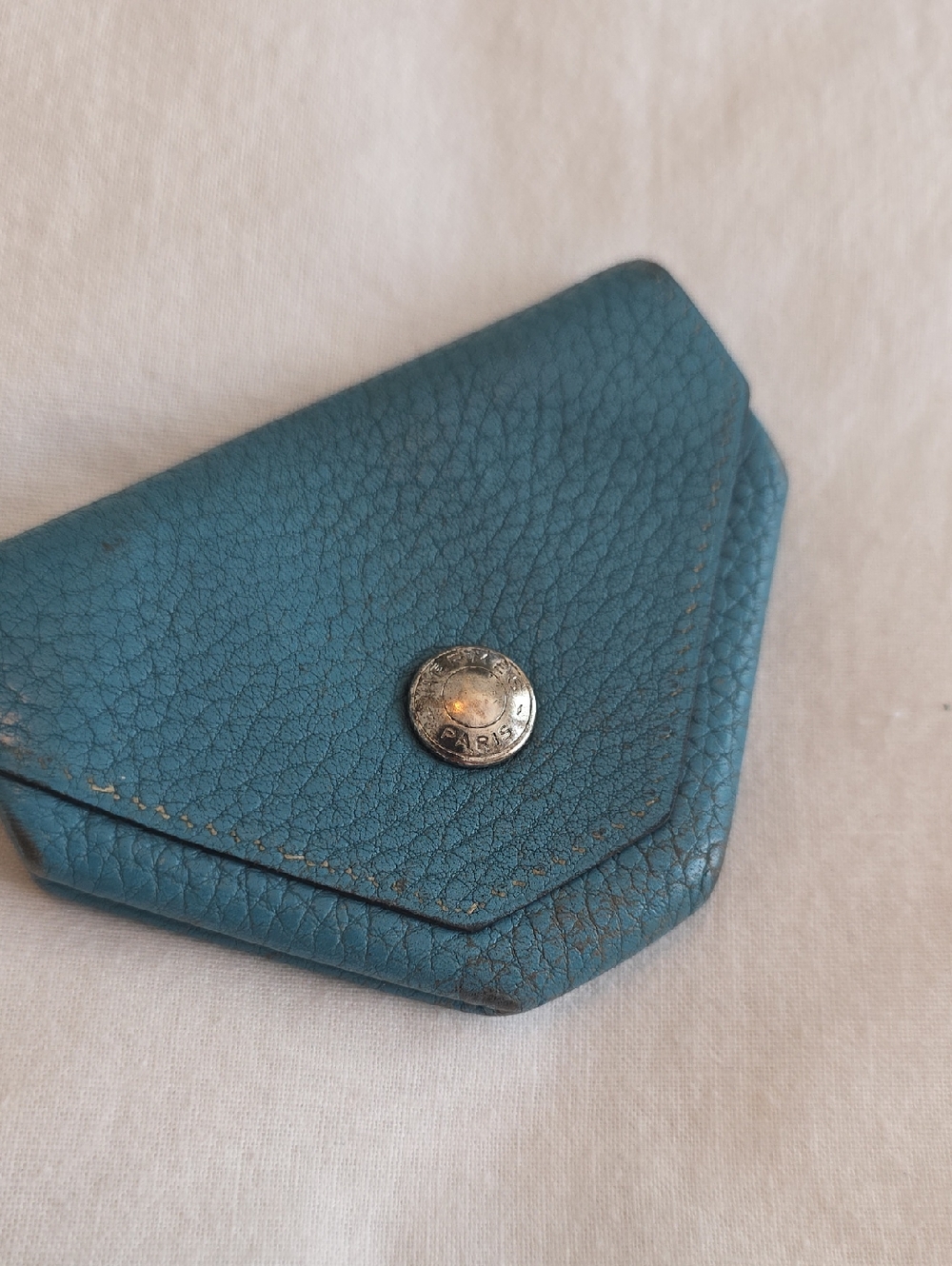 Hermes Triple Compartment Coin Change Purse, Mysore Goatskin Bluejeans